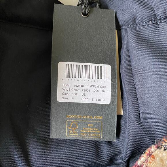 Scotch & Soda Tweed Mini Skirt Sz M Brown Check Exposed Zipper Retro Academia - Picture 7 of 13